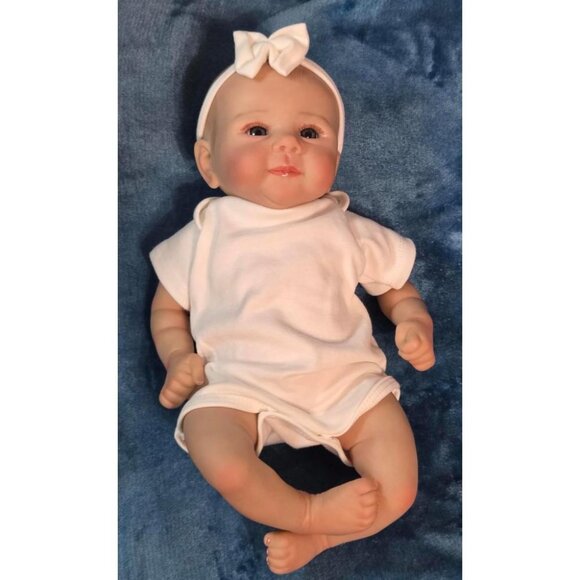 🆕18 Inch Realistic Cloth Body With Vinyl Limbs Baby Doll with Accessories - Picture 2 of 16